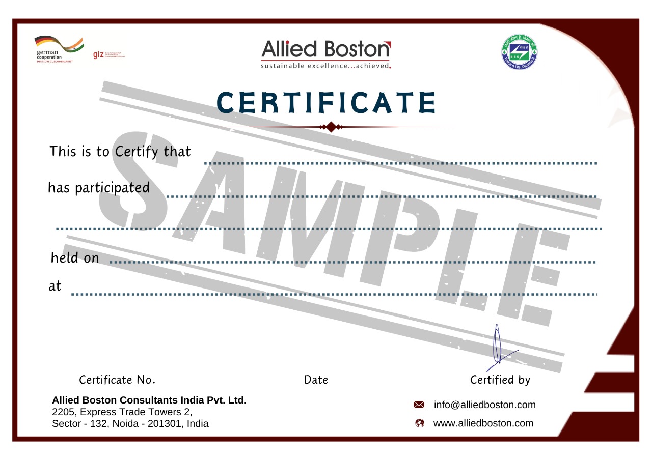 ISO 50001 Internal Auditor Certificate